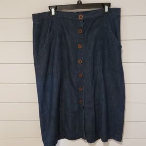Womens universal thread denim midi skirt